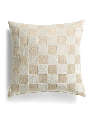Made In Usa 22x22 Brodey Velvet Check Luxury Feather Fill Pillow | Home | Marshalls | Marshalls