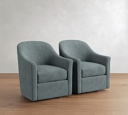 Tillman Leather Swivel Chair | Pottery Barn (US)