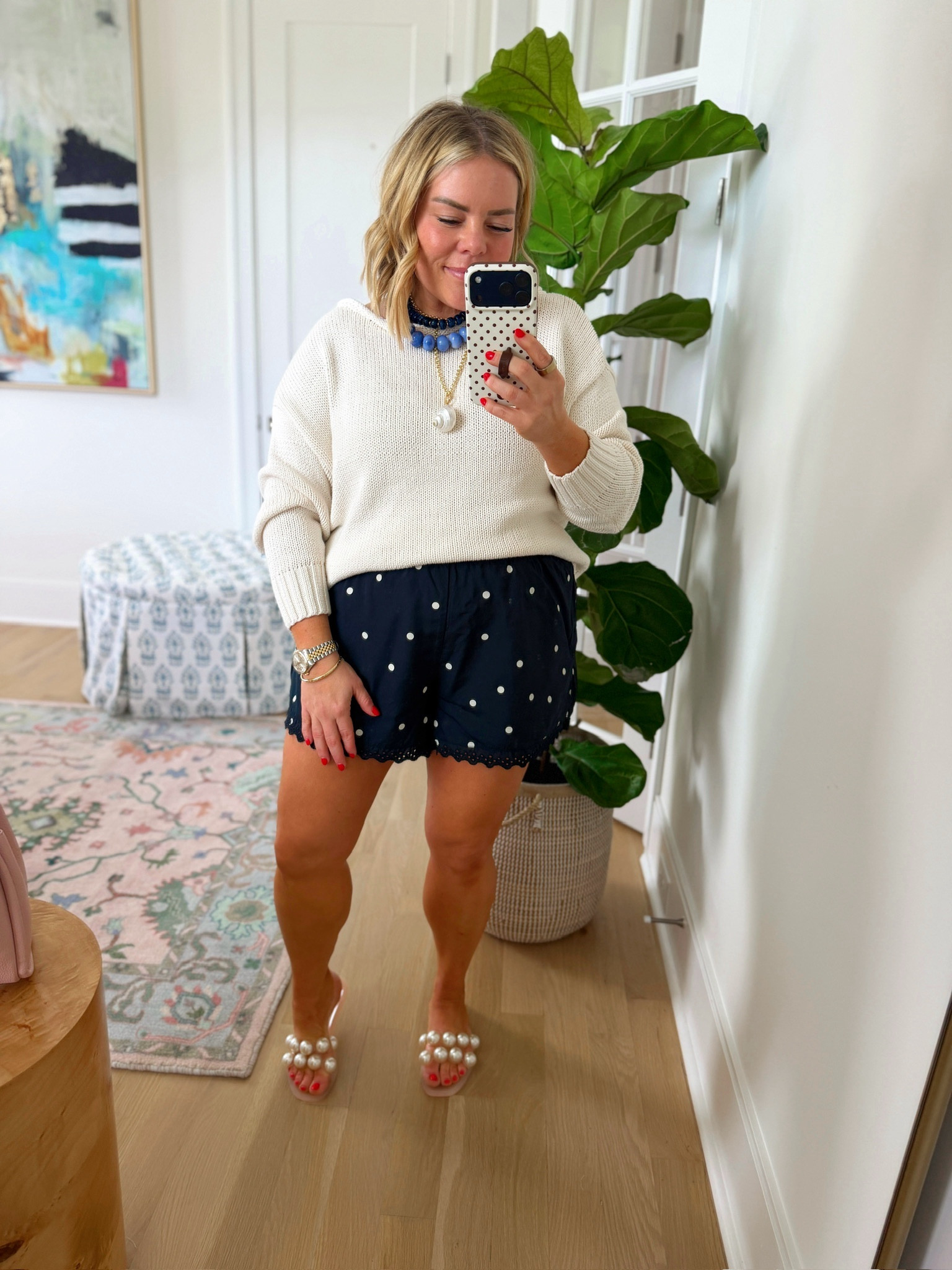 These polka dot shorts from Target are TOO CUTE!!👏🏻👏🏻 

 #LTKgrwm #LTKSeasonal #LTKootd