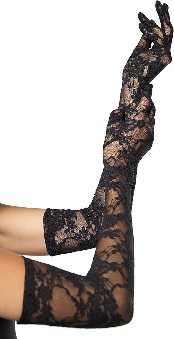 Leg Avenue Women's Stretch Lace Elbow Length Gloves | Amazon (US)