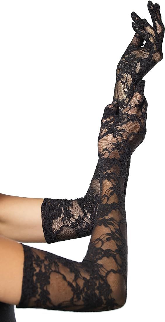 Leg Avenue Women's Stretch Lace Elbow Length Gloves | Amazon (US)