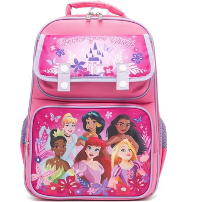 Disney Princesses 15.5" Polyester Pink Large Backpack with 2 Front Pockets | Target