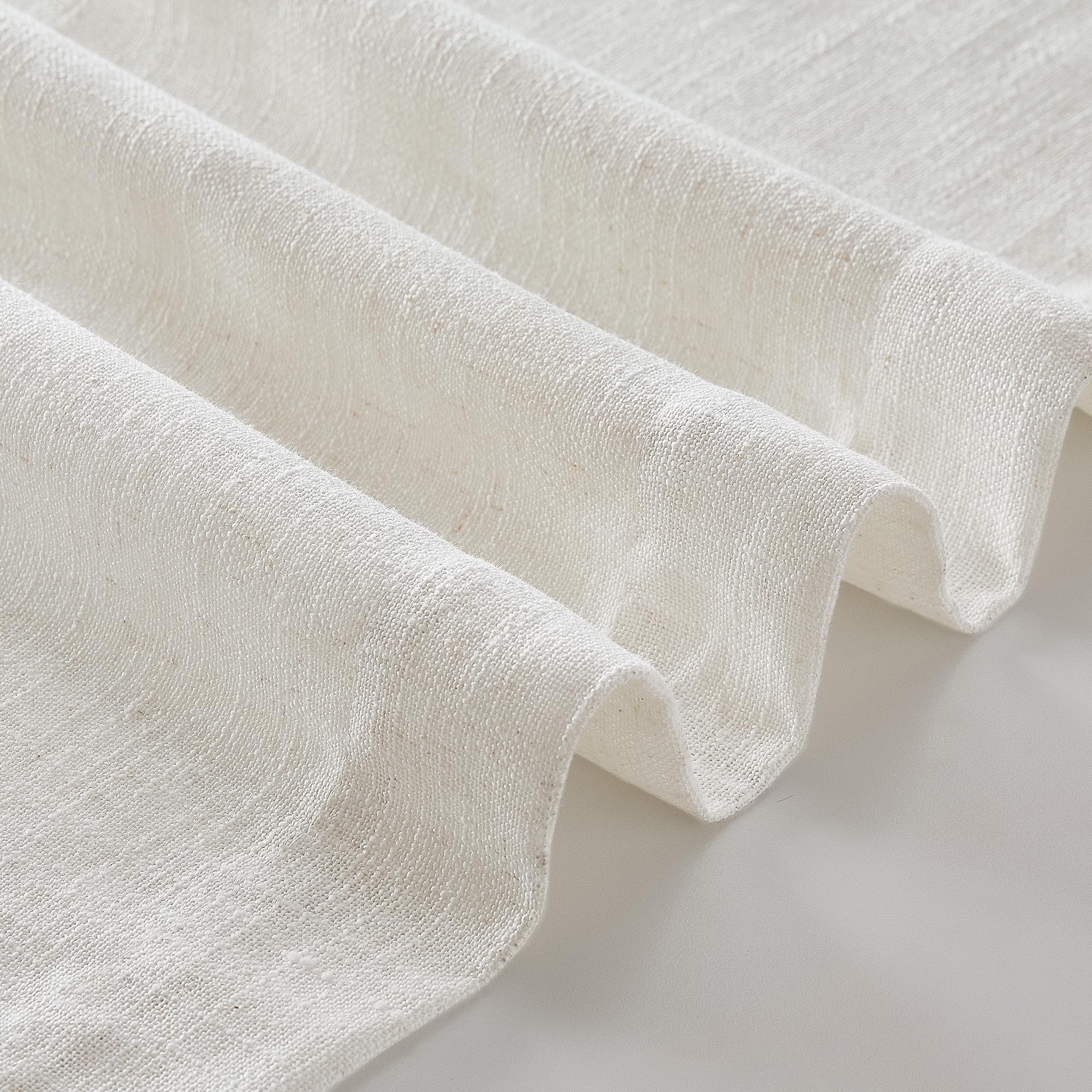 90 Inch Pinch Pleated Linen Curtains 2 Panel Set for Living Room Cream Natural Thick Linen Textur... | Amazon (US)