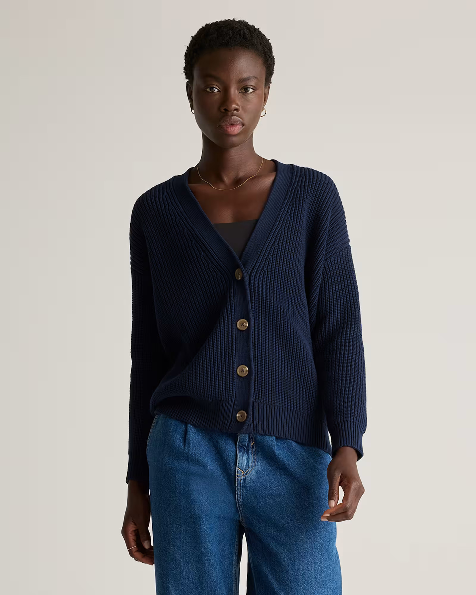 100% Organic Cotton Oversized Boyfriend Cardigan | Quince