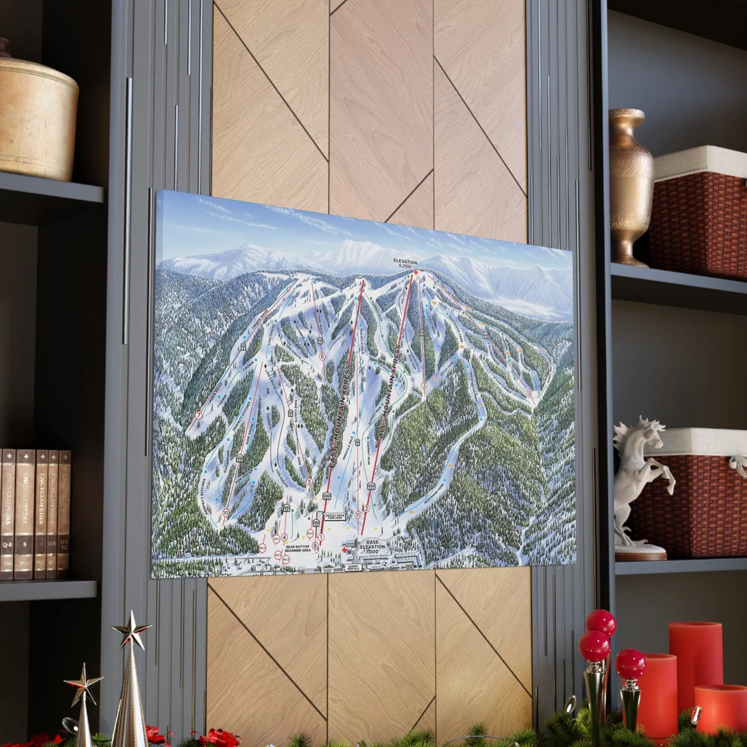 Snow Summit California Ski Trail Map 3-D Canvas Poster - Etsy | Etsy (US)