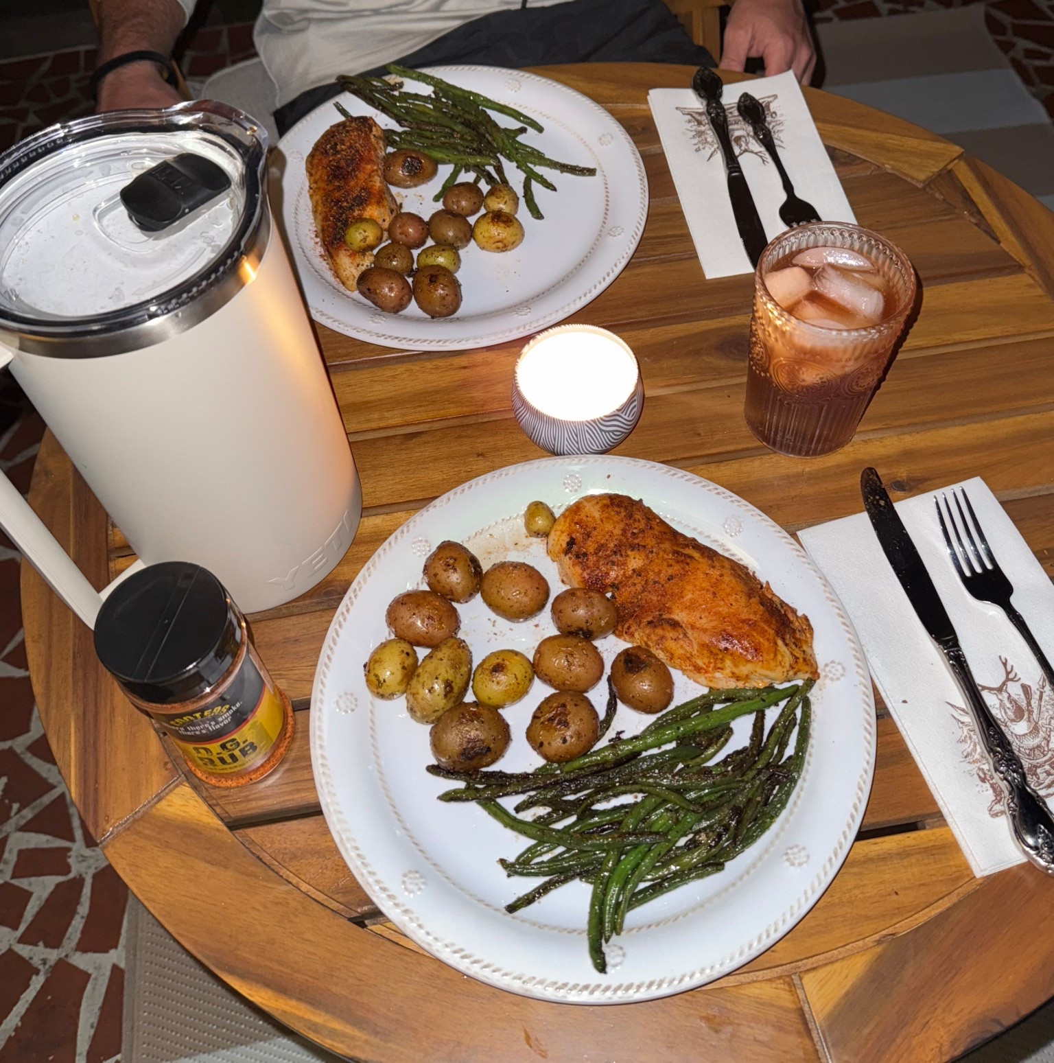 Evening date night on the patio! I love these berries and thread melamine plates from Juliska- they’re what I’m using for my “every day” plates! And I always have a YETI pitcher full of sweet tea :)

#LTKSaleAlert #LTKParties #LTKHome