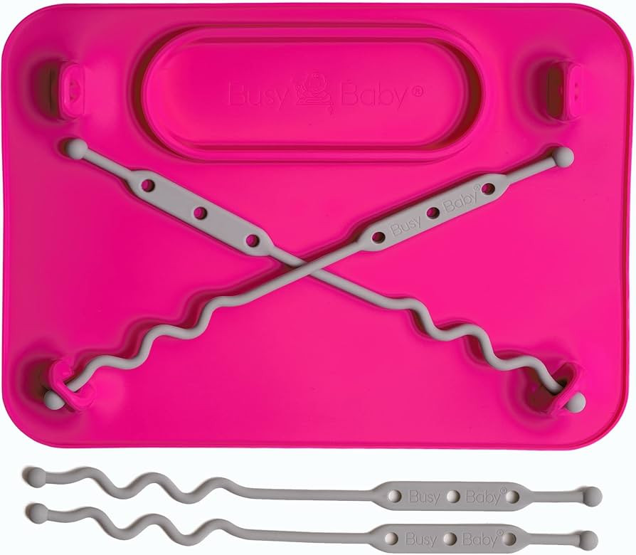 Busy Baby Silicone Placemat - Built-in Suction Cups - 4 Toy Tethers for Babies Toddlers and Kids ... | Amazon (US)