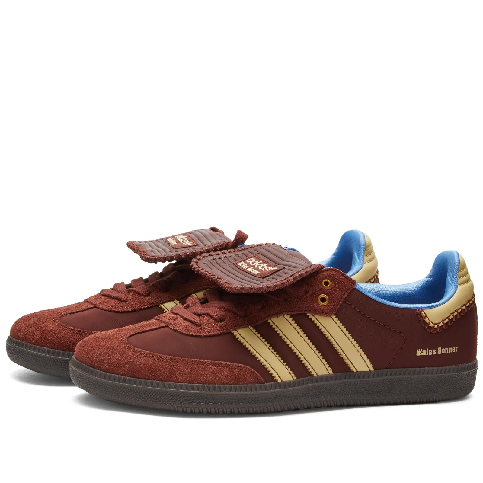 Adidas x Wales Bonner Samba Fox Brown, Beige & Lucky Blue | END. | End Clothing (UK & IE)