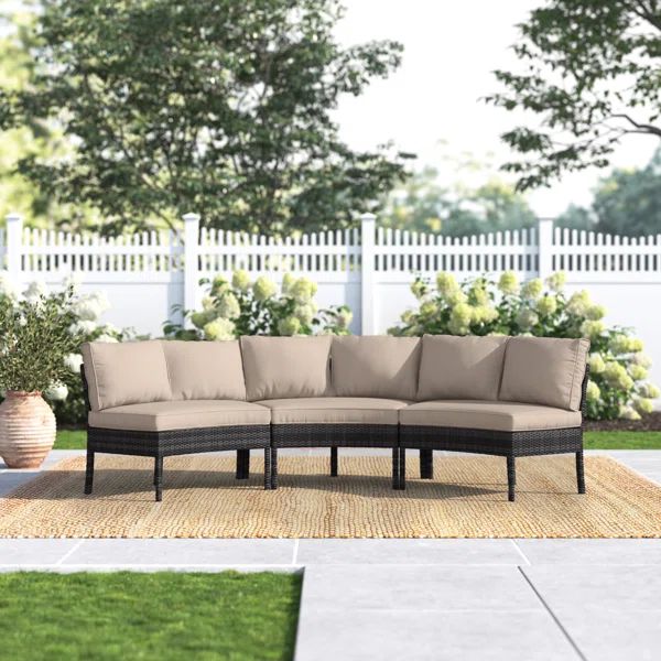 Burmeister Outdoor Curved Patio Sectional with Cushions | Wayfair North America