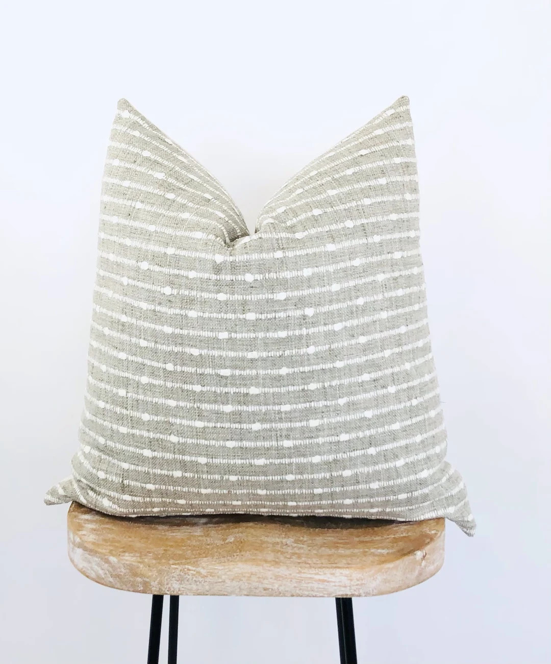 Gray Textured Farmhouse Pillow Covers, 20x20, 22x22 Light Grey & Cream Lumbar Pillows, Woven Neut... | Etsy (US)