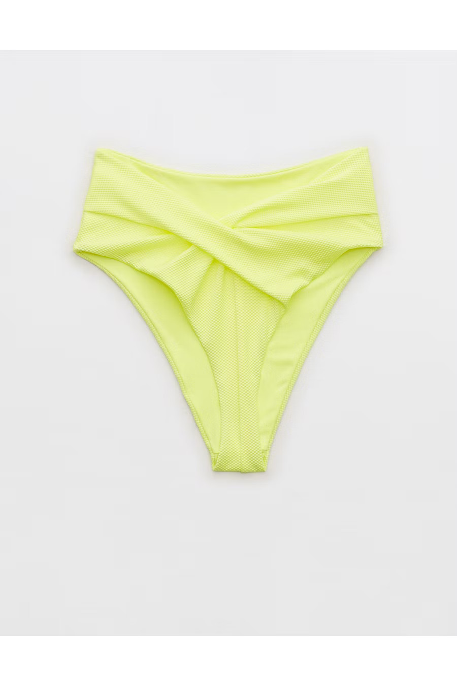 Aerie Shine Pique Twist High Cut Bikini Bottom | Aerie