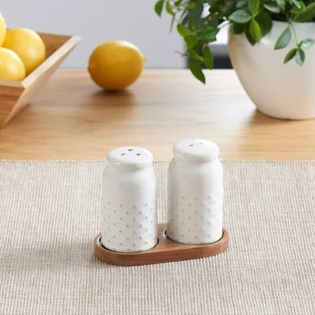 Better Homes & Gardens Modern Farmhouse Mix & Match Dotted Salt & Pepper Set, 3 Piece | Walmart (US)