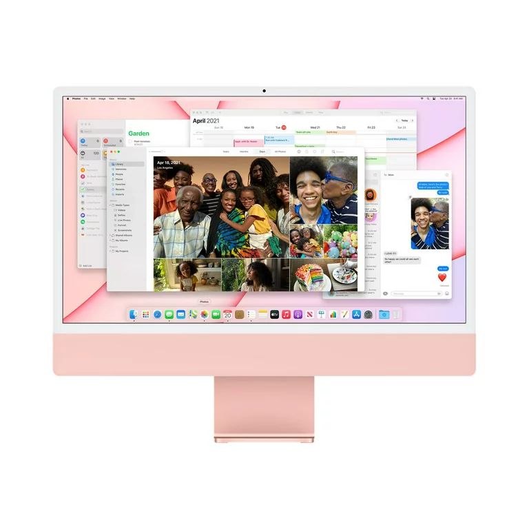 Apple iMac (24-inch, Apple M1 chip with 8-Core CPU and 7?core GPU, 8GB RAM, 256GB) - Pink | Walmart (US)