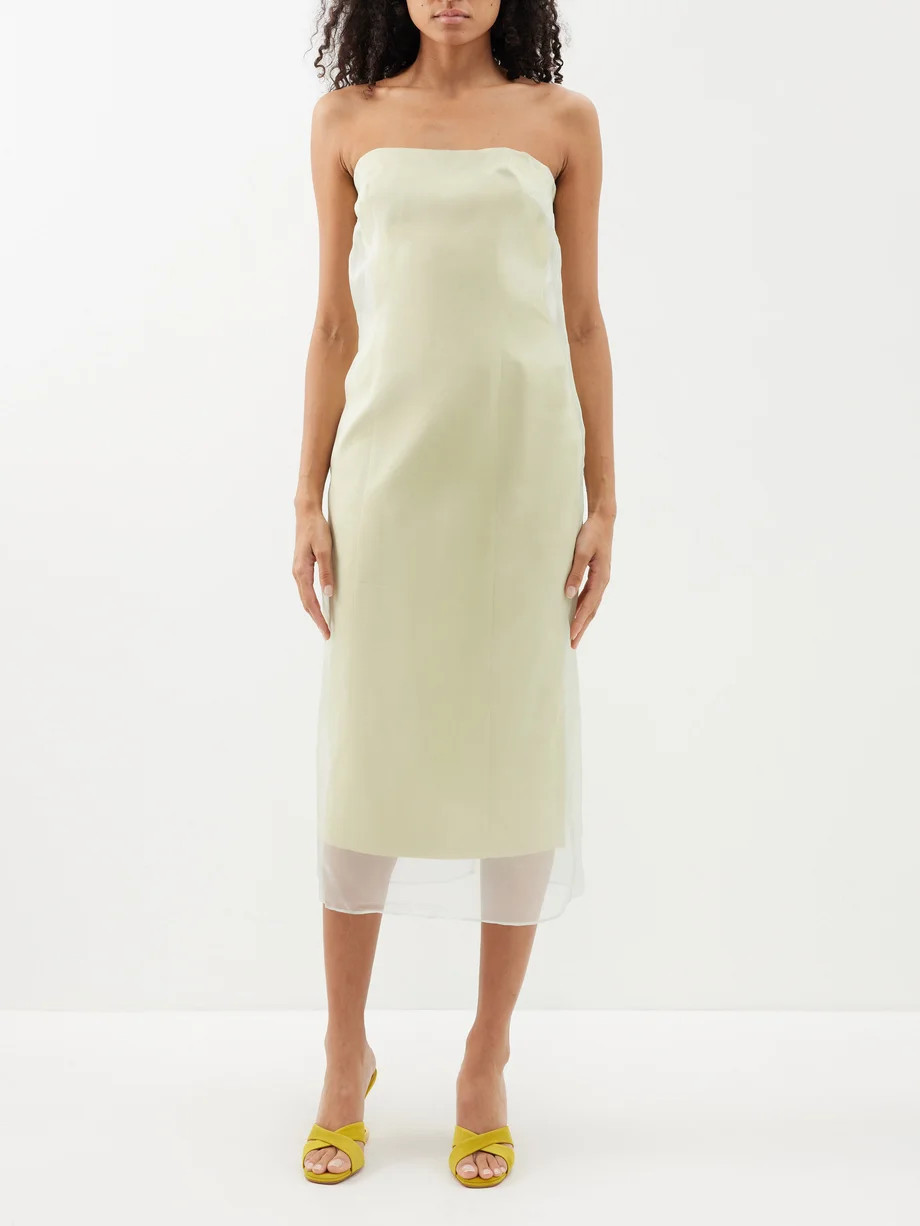 Punta organza-overlay midi dress | Matches (US)