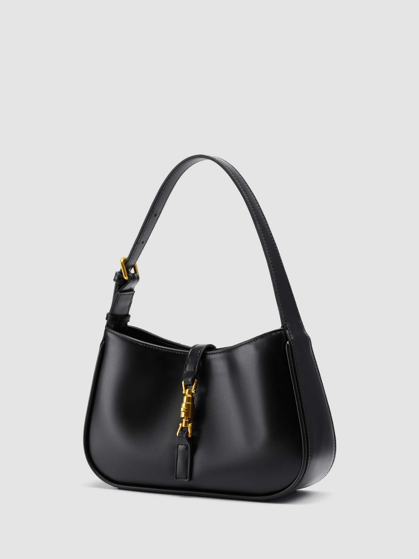 SMALL SOFT PUSH-LOCK DECOR SHOULDER BAG | Cider