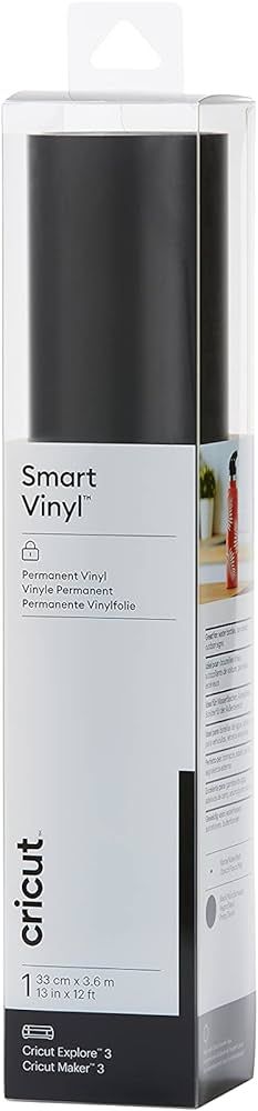 Cricut Smart Vinyl Permanent | Black | 3.6 m (12 ft) | Self Adhesive Vinyl Roll | for use Explore... | Amazon (US)
