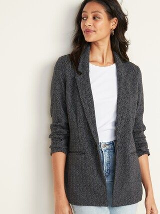 Patterned Boyfriend Blazer for Women | Old Navy (US)