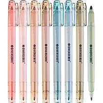 DiverseBee Dual Tip Bible Highlighters and Pens No Bleed, 8 Pack Assorted Colors Quick Dry Highlight | Amazon (US)