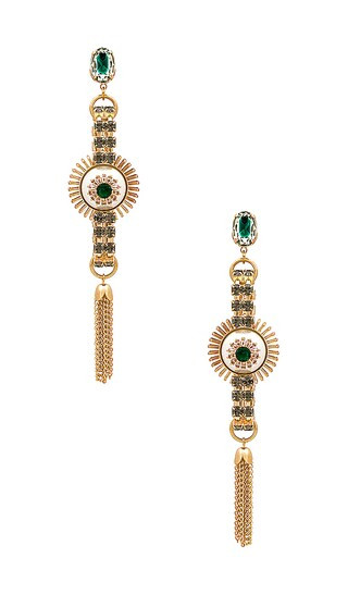 Double Velvet Gem Cage Earrings in Gold | Revolve Clothing (Global)