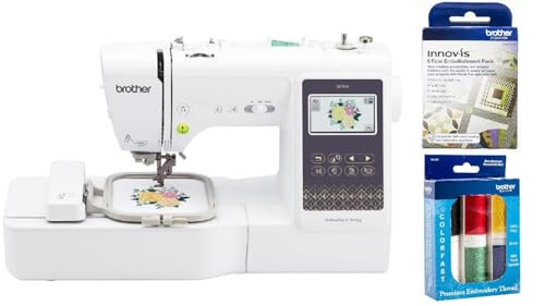 Brother SE700 Sewing and Embroidery Machine, Wireless LAN Connected, 135 Built-in Designs, Computerized, 4" x 4" Hoop Area, 5-Foot Embellishment Pack, Premium Embroidery Thread 6 Spools | Amazon (US)