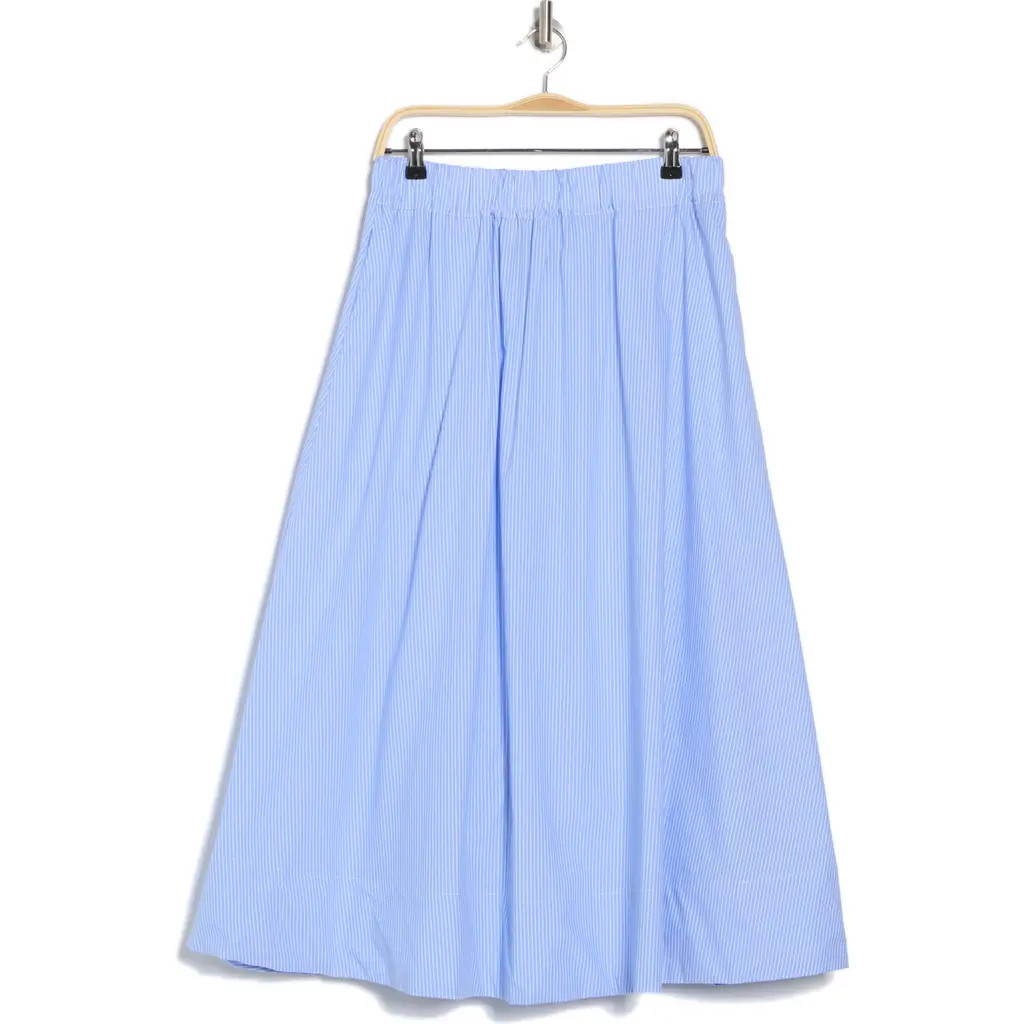 Ellen Tracy Cotton Poplin Skirt in Blue /White Stripe at Nordstrom Rack, Size X-Large | Nordstrom Rack