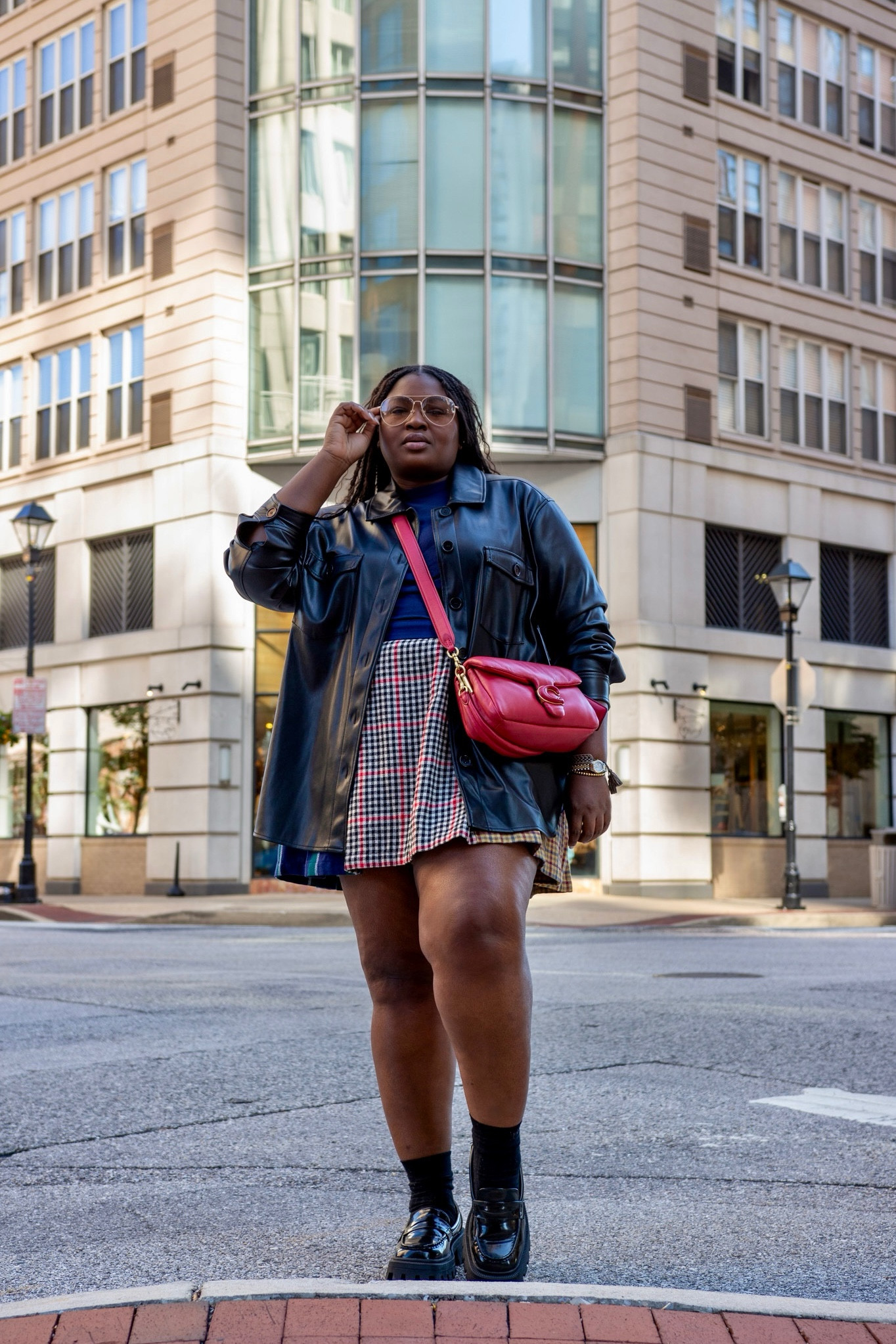 Fall ootd ft skater skirt loafer & leather shacket

#LTKstyletip #LTKplussize #LTKU