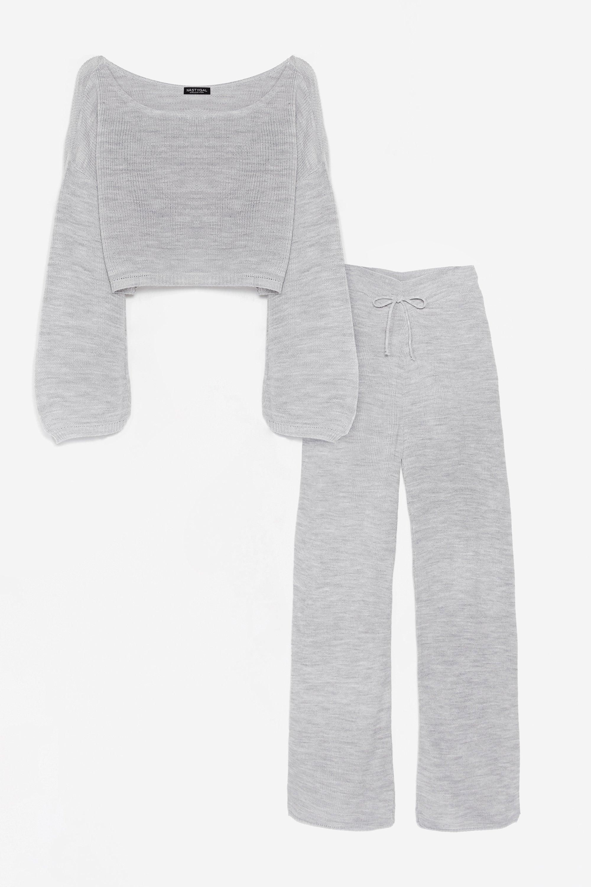 Knit Crop Sweater and Wide Leg Pants Set | Nasty Gal (US)