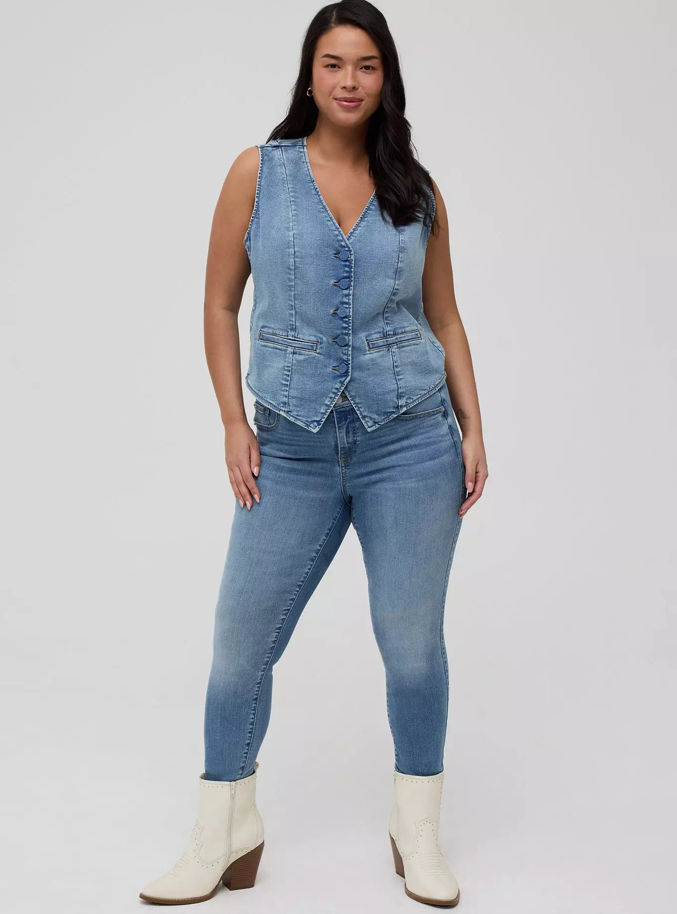 Denim Tailored Vest | Torrid (US & Canada)