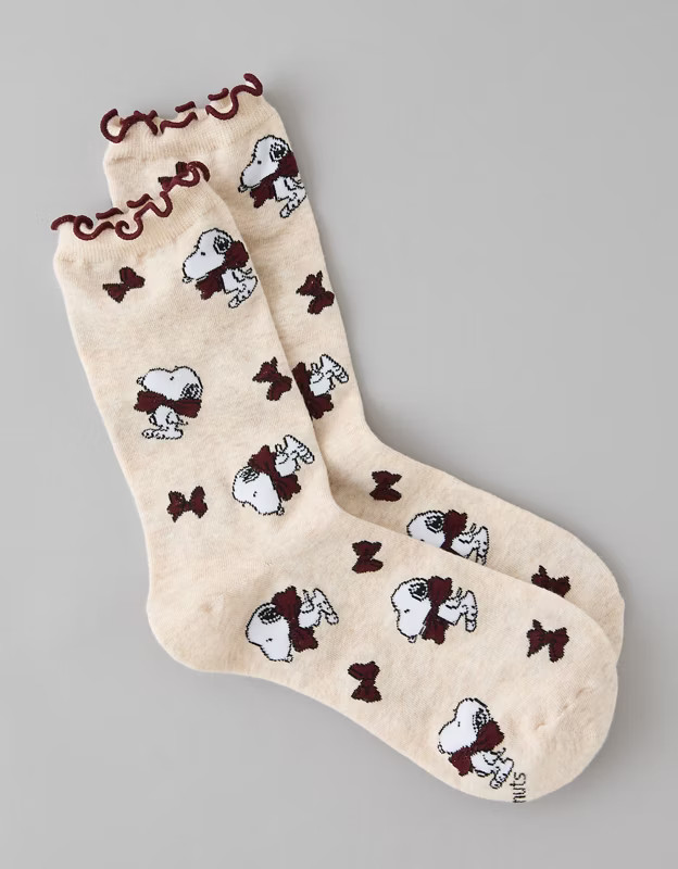 AE Snoopy Ruffle Crew Socks | American Eagle Outfitters (US & CA)