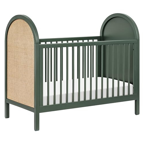 Babyletto Bondi Cane 3-in-1 Convertible Baby Crib - GREENGUARD Gold Certified Convertible Crib to Toddler Bed & Daybed - Wooden Baby Bed - 4 Adjustable Heights - Made of 100% Solid Wood - Forest Green | Amazon (US)
