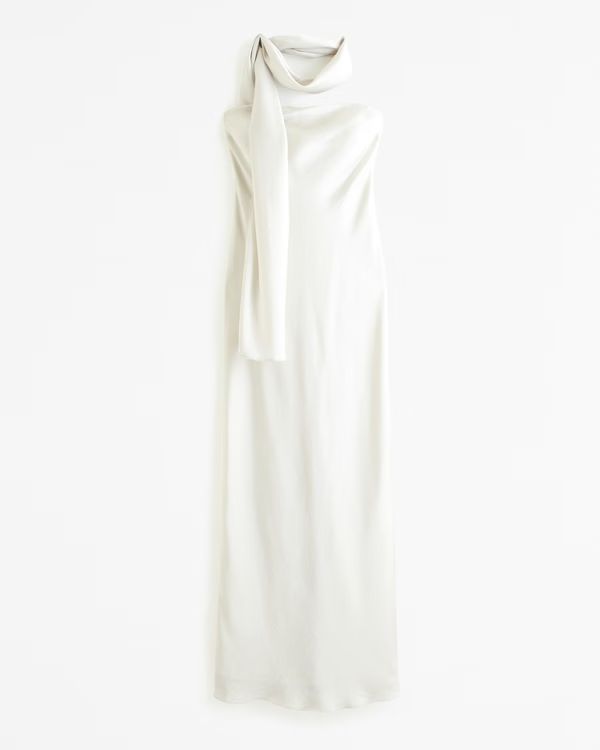 Strapless Scarf Slip Gown | Abercrombie & Fitch (US)