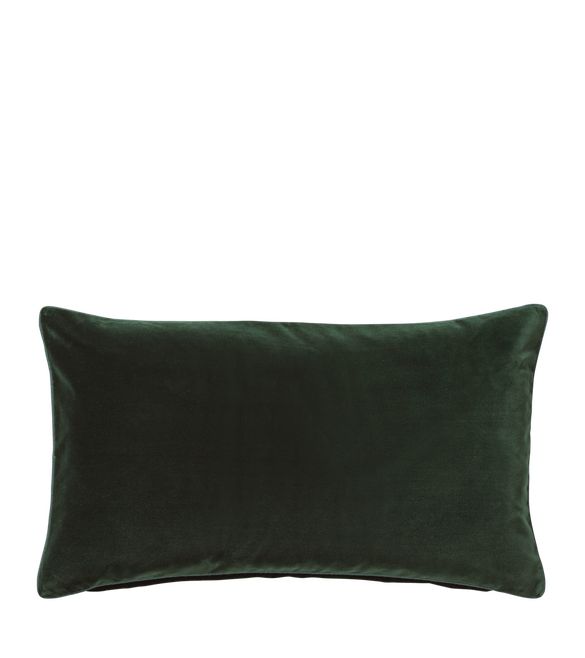 Plain Velvet Pillow Cover - Midnight Green | OKA US