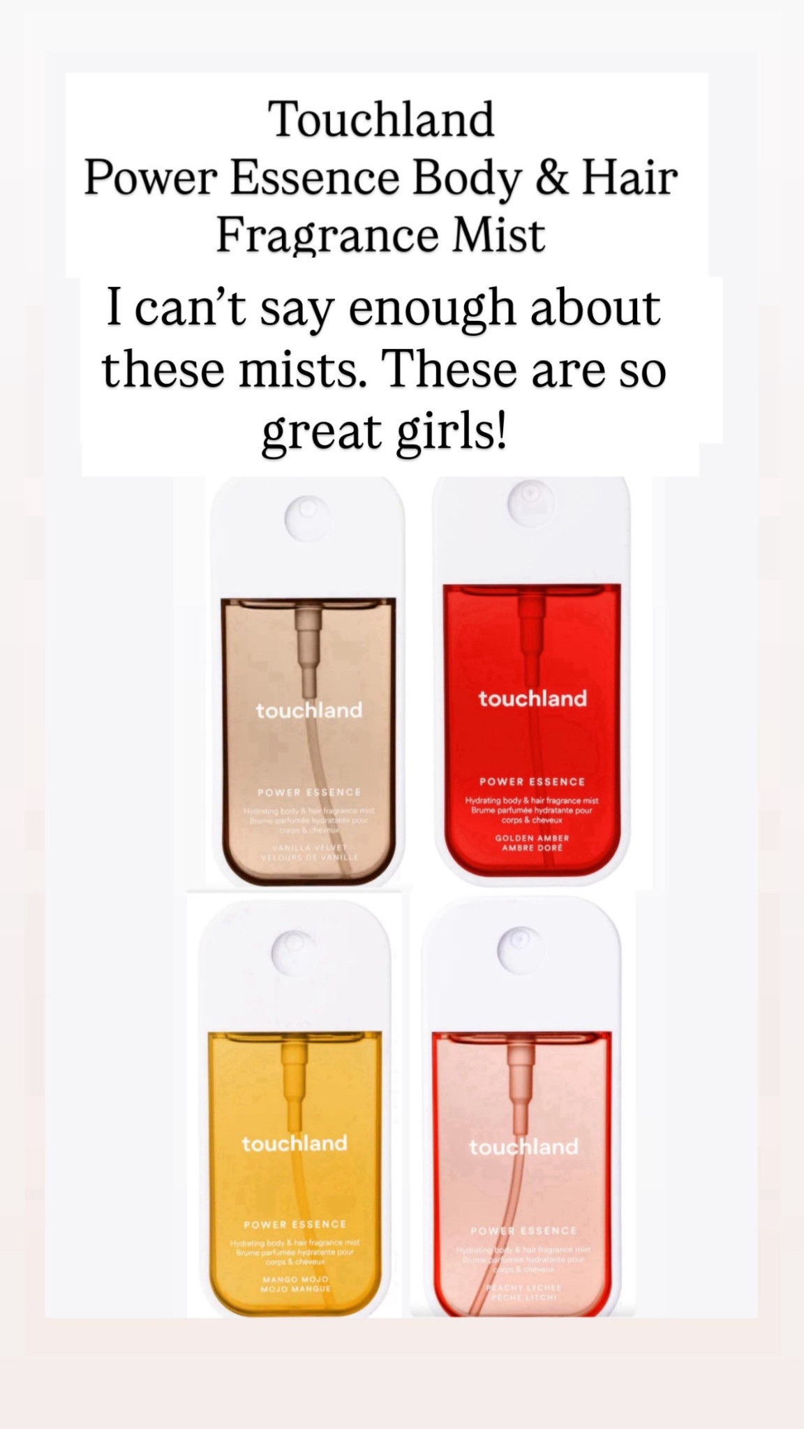 These hair and body mists are fantastic!!! I bought these for my daughter for Christmas and I have been using them. They’re so good!

#LTKBeauty