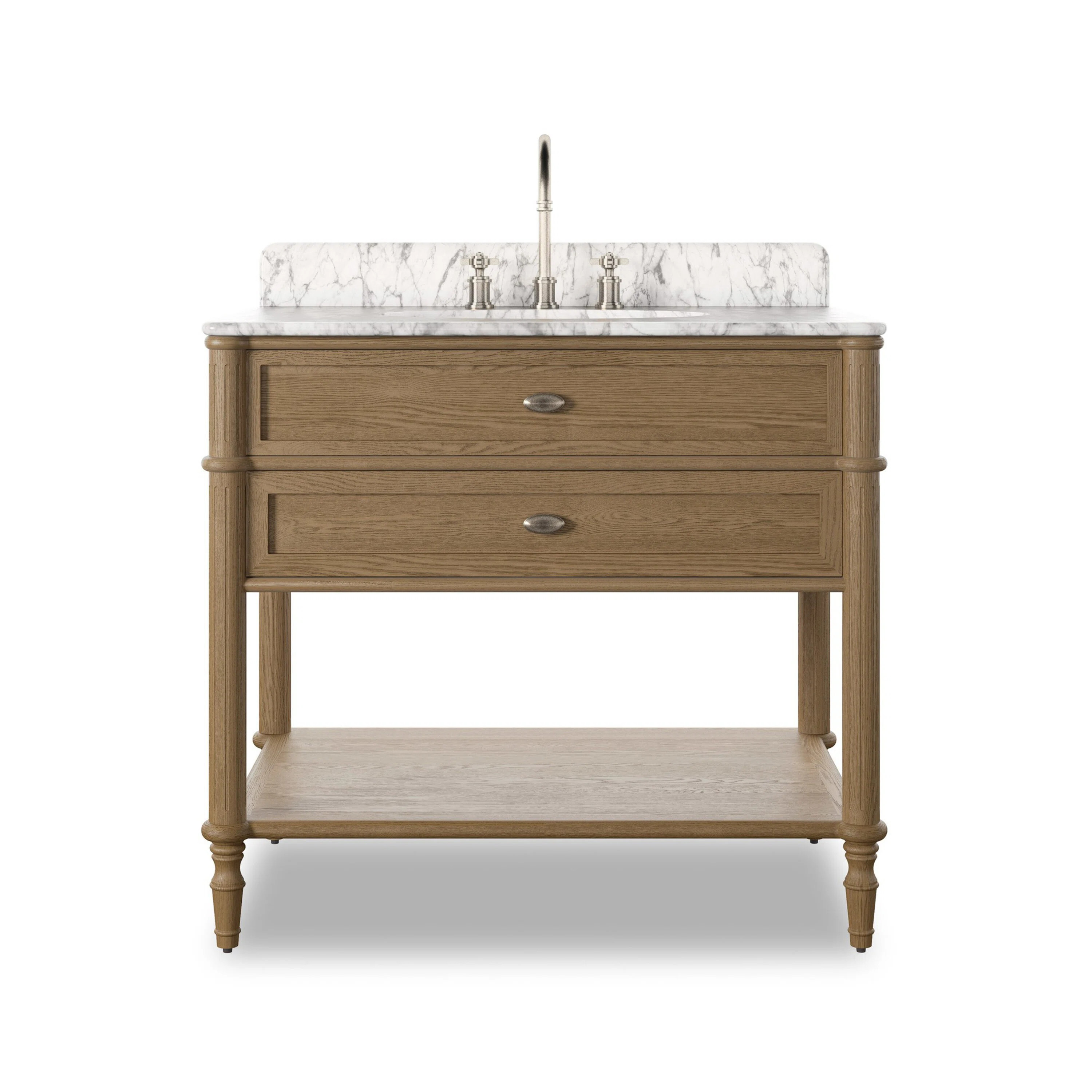 Mulry Single Vanity-Satin Veneer | Birch Lane