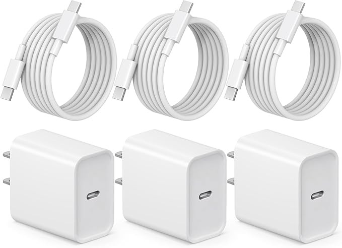 iPhone 17 16 15 Charger Fast Charging 3+3Pack Type C Charger USB C Chargers Block with 6FT Cable ... | Amazon (US)
