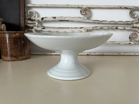 Antique French Plain White Porcelain Compote  Fruit Bowl  - Etsy UK | Etsy (UK)