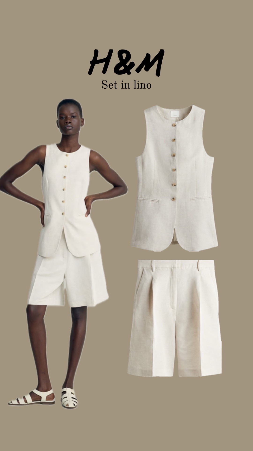 White linen set for spring/summer perfect for warm days, a chic lunch , holiday or brunch 

Linen set, H&M, gilet, bermuda, abiti in lino, outfit primaverili, idee look estivi 

#LTKspring #LTKAroundTheWorld #LTKsummer