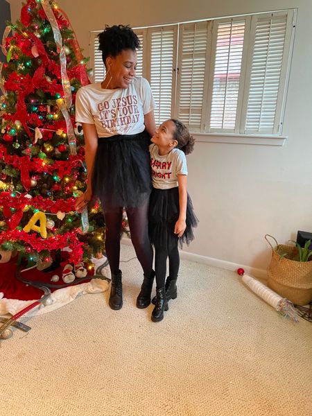 It’s your birthday tee +
Merry and bright tee *
Tulle dresses + combat boots +
Christmas tree 

#LTKSeasonal #LTKHoliday #LTKfamily