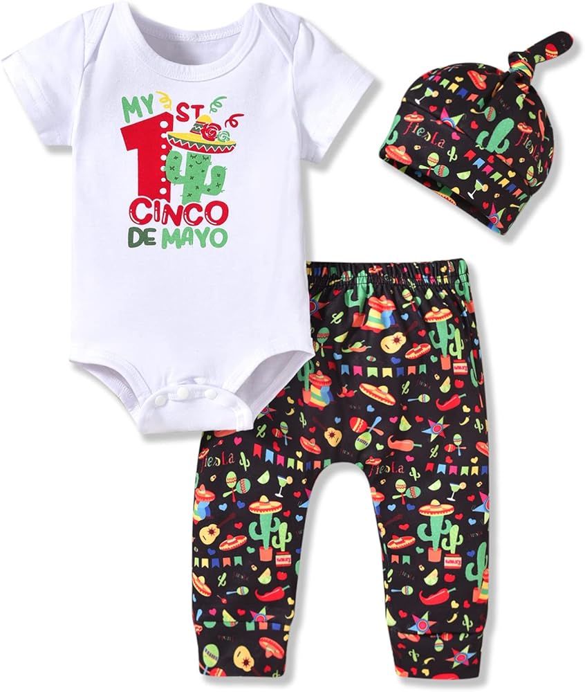 fioukiay Newborn Baby Cinco De Mayo Outfit Clothes | Amazon (US)