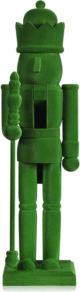 15'' Flocked Christmas Nutcracker Figure Velvet Wooden Christmas Decorations Nutcracker Figurine ... | Amazon (US)