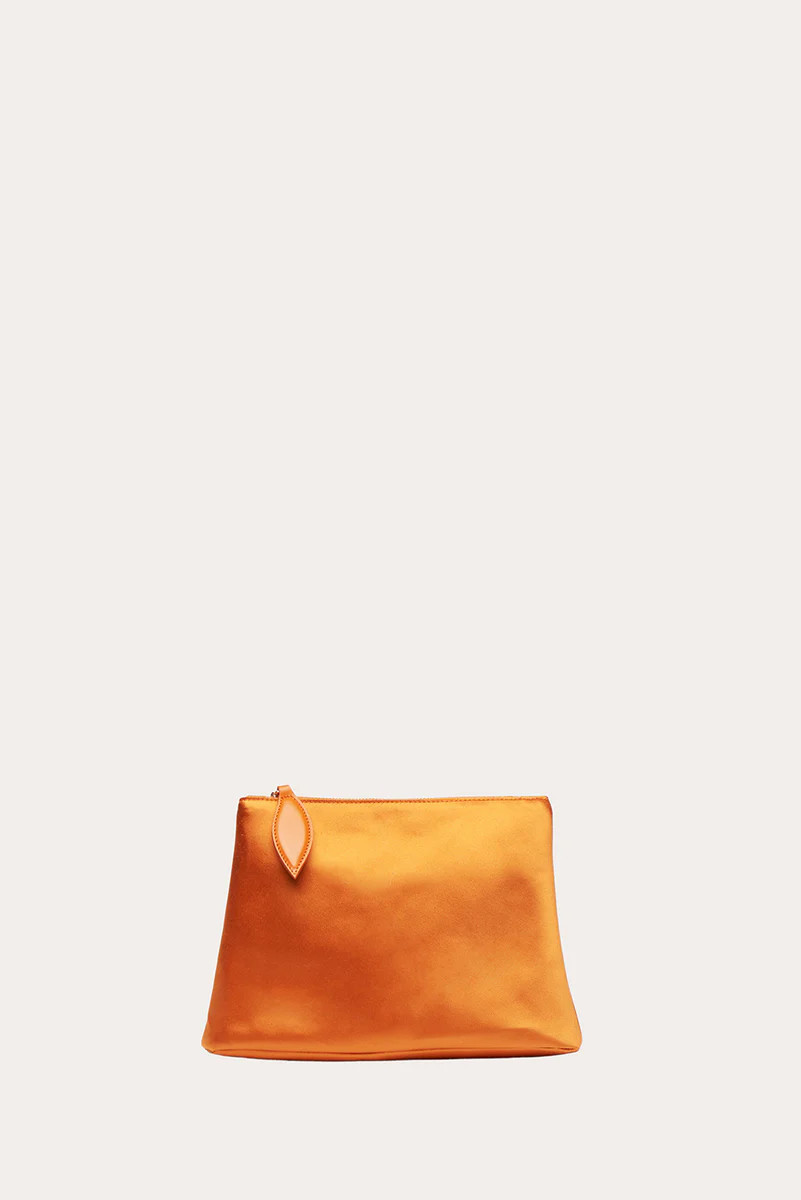 Zip Clutch Mandarin Satin | LITTLE LIFFNER