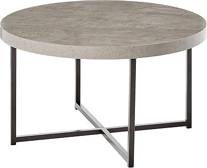 Target Marketing Systems Era Series Round Coffee Table with Metal Base, Modern Industrial Accent ... | Amazon (US)