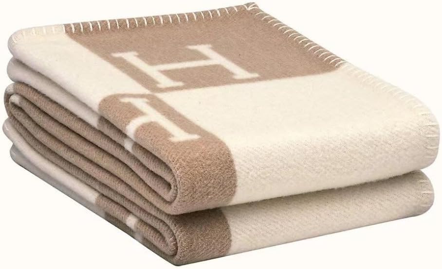 H Blanket Soft Plaid Throw Blanket, All Season Knitted Shawl for Sofa Couch Car Camping, for Women Men, Khaki | Amazon (US)