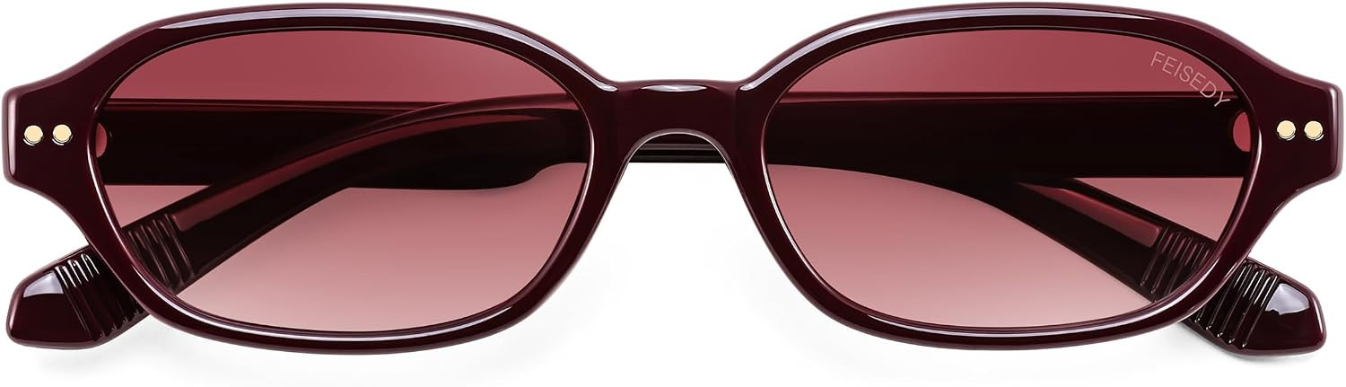 FEISEDY Retro Polarized Rectangle Sunglasses for Women Men Y2K 90s Sunnies | Amazon (US)