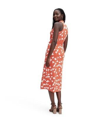 DVF Diane Von Furstenberg Target Ginkgo Sweet Tomato Midi Wrap Dress Large NWT  | eBay | eBay US