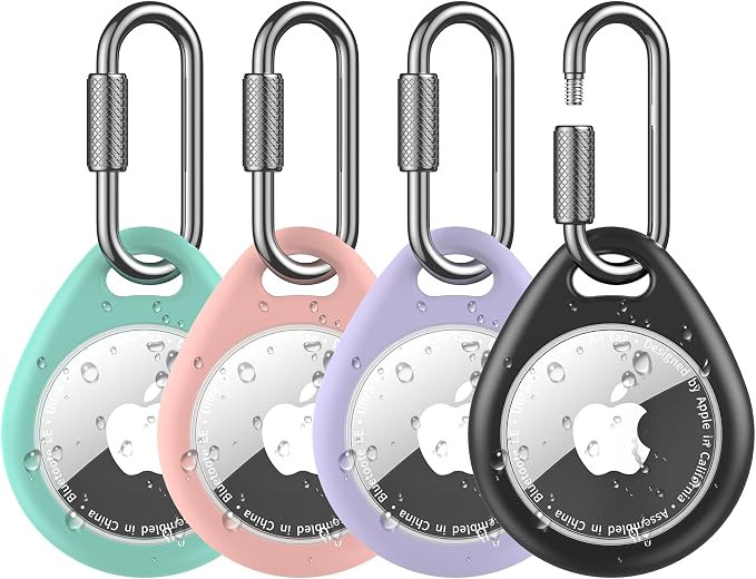 for AirTag Holder for Apple Air Tag 2nd Generation 1st Gen- 4 Pack Air Tagholder Keychain with Pr... | Amazon (US)