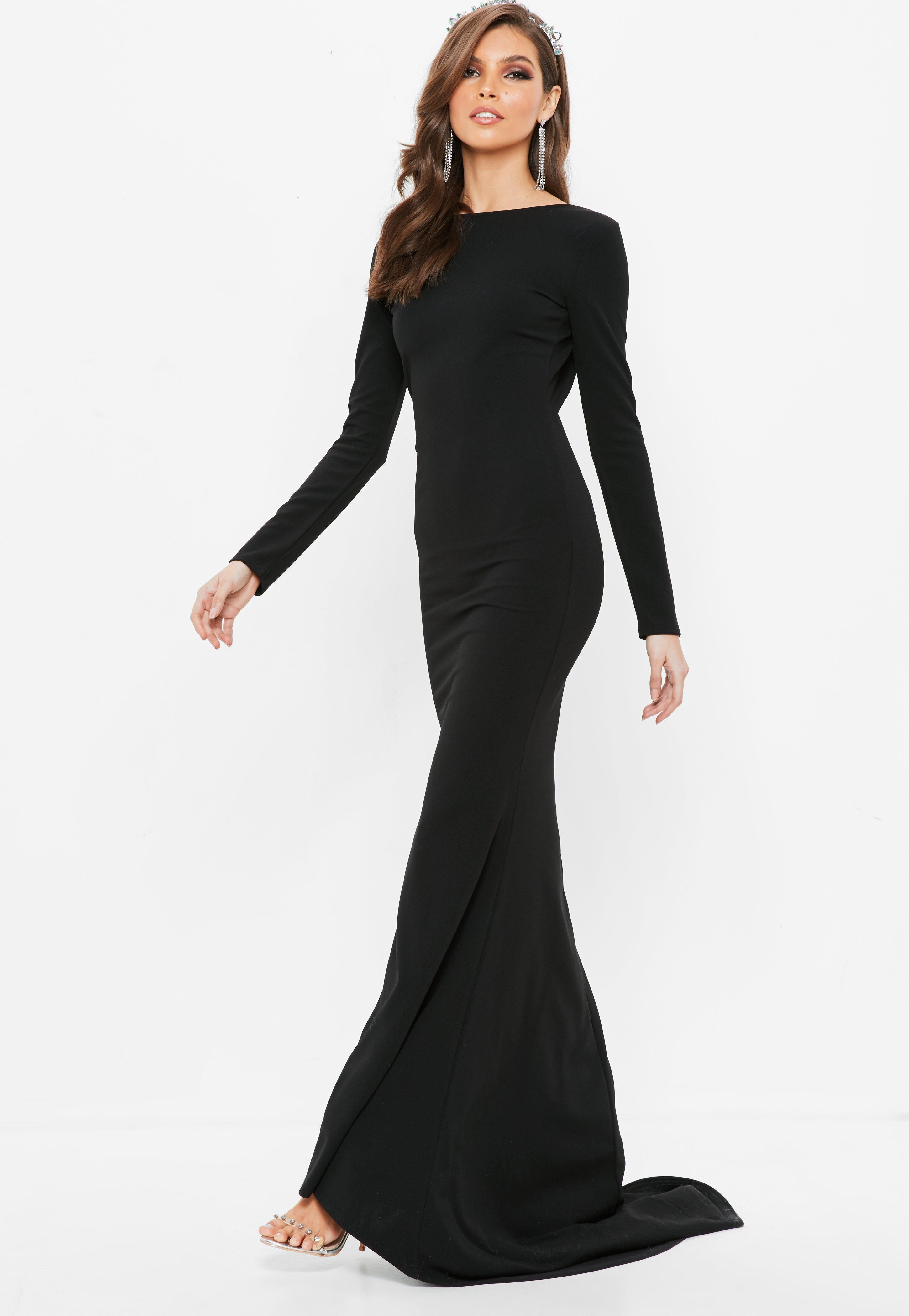 Missguided - Black Open Back Maxi Dress | Missguided (US & CA)