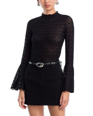 AQUA Puckered Lace Top - Exclusive  | Bloomingdale's Women | Bloomingdale's (US)