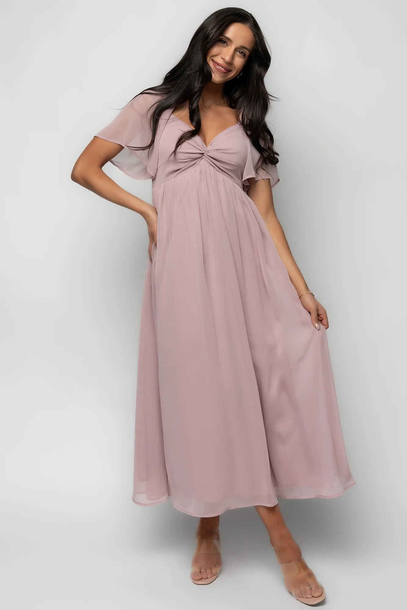 Nora Smocked Midi Dress - Dusty Mauve | Baltic Born | Baltic Born