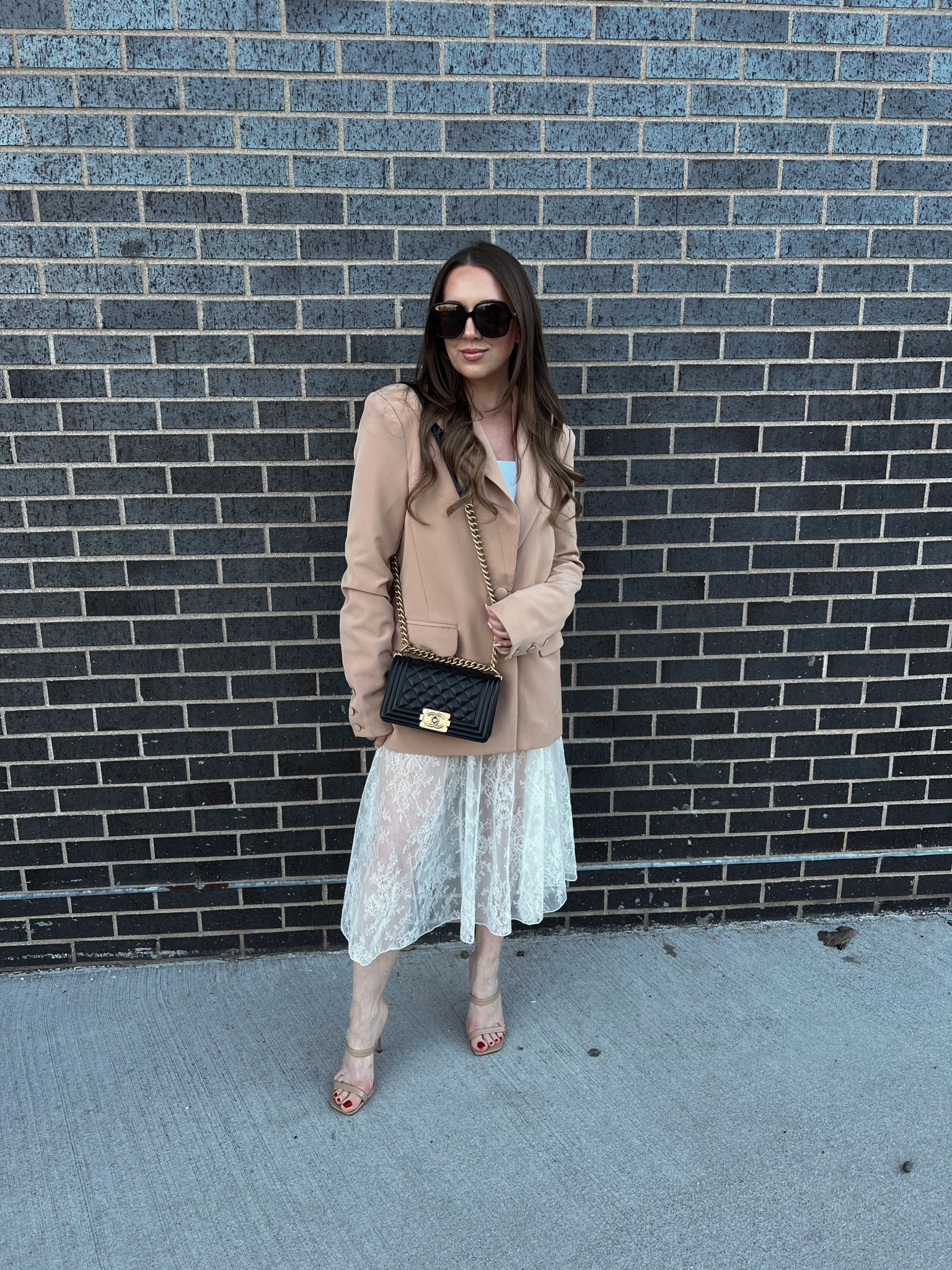 easy and chic spring outfit! Love a lace skirt as a layering piece.

Wearing XS in blazer, bodysuit, and skirt

#LTKPetite #LTKootd